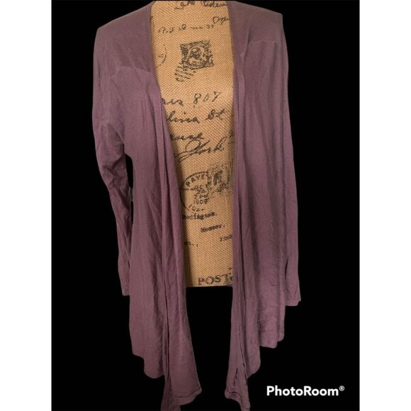 🌸3/$15🌸Cascading Mauve Halston Open Front Cardigan Small - Picture 1 of 4